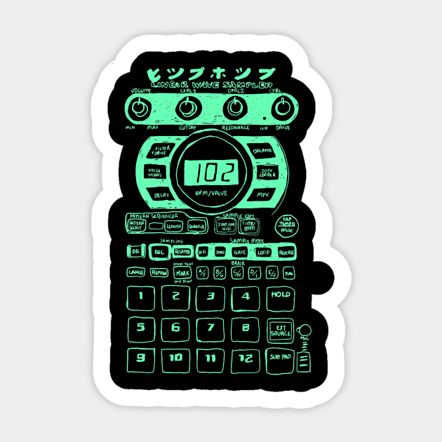 Roland SP 404 SX Sampler - Music Production Sticker by O. illustrations